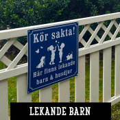 Lekande barn skylt
