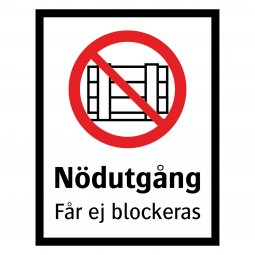 Nödutgång - får ej blockeras