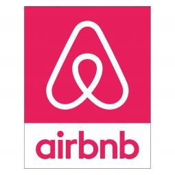 Airbnb skylt rosa/vit