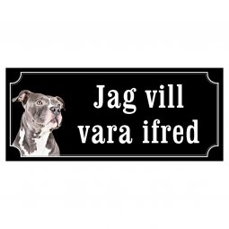 Amstaff hundskylt gammaldags stil emaljskylt hund
