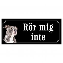 Amstaff hundskylt gammaldags stil emaljskylt hund