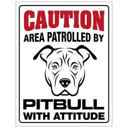 skylt här vaktar jag caution varning hund attityd attitude Pitbull
