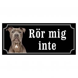 Amstaff hundskylt gammaldags stil emaljskylt hund