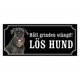 Schnauzer svart gammaldags stil emaljskylt hund