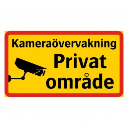 Privat område skylt dekal privat område kameraövervakning