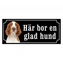Welsh springer spaniel, hundskylt, skylt hund