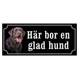 skylt klistermärke dekal brun labrador varning för hunden gammaldags skylt fina hundskyltar hundskylt glad hund