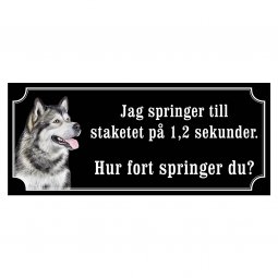 skylt klistermärke dekal alaskan malamute varning för hunden gammaldags skylt fina hundskyltar hundskylt staket springer till st