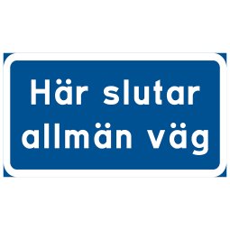 Skylt Här slutar allmän väg skylt. Privat väg. Skylt om obehöriga kör på din gård