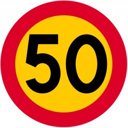 50 km hastighetsskylt privatpersoner
