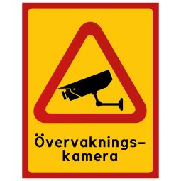 Övervakningskamera varning för kamera le mot kameran