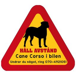 hunddekal Cane Corso dekal med hund och telefonnummer mobilnummer dekal klistermärke
