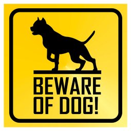 beware of dog skylt