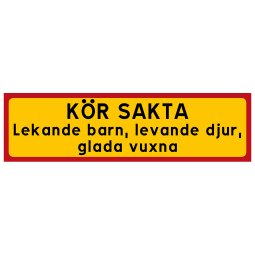 KÖR SAKTA Lekande barn, levande djur, glada vuxna akta oss kör försiktigt