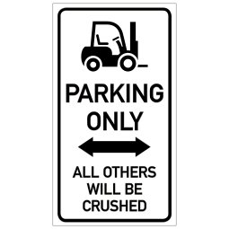 Truck parkering endast parking funny sign crushed krossa rolig