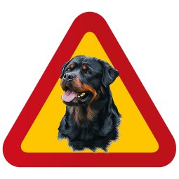 Hund Rottweiler vakthund varningsskylt