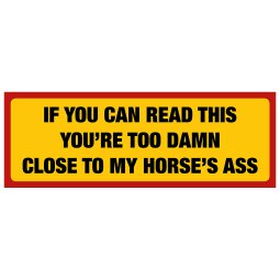 hästdekal dekal Håll avstånd transportdekal hästar på väg if you can read this you're too damn close to my horses ass