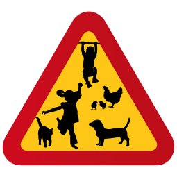 Pojke flicka barn tax höna katt varningsskylt akta oss kör sakta hund