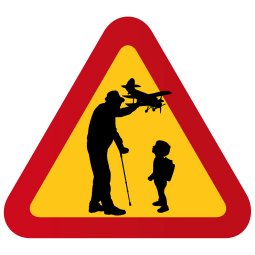 gubbe morfar farfar farbror modellflygplan pojke med ryggsäck pensionär med käpp