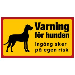 Varning för hunden Grand Danois ingång på egen risk