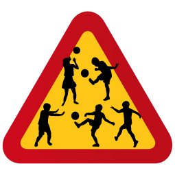 varningsskylt flicka P925683_barn spelar fotboll akta våra barn skylt söt skylt med flicka och fjäril söt skylt varningstriange
