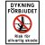 Dykning förbjudet - risk för allvarlig skada skylt dykskylt förbjuden