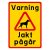 Jakt pågår (varning för hund) lösa hundar