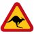 varningsskylt varning för känguru australien