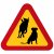 varningsskylt med hund tex cane corso stor hund och katt P775050 skylt med flicka rottweiler hundskylt P811624 hundar leker flat