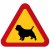 varningsskylt med hund norfolk terrier