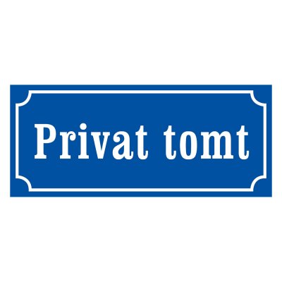 Privat tomt, privat, gammaldags stil, tomt skylt