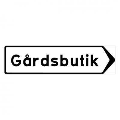 Vägvisning skylt Gårdsbutik höger