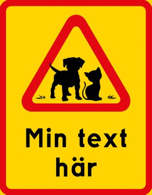 Skylt Katt & Hund med egen text - olika storlekar kattskylt hundskylt gullig skylt egen text