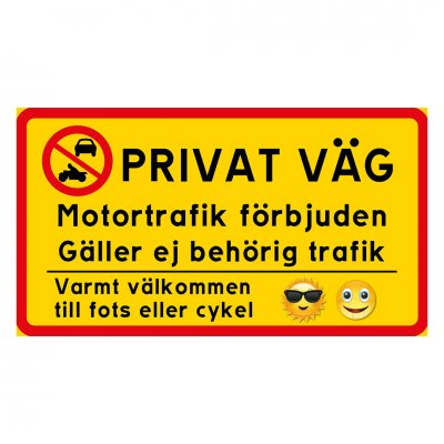 Privat väg - motortrafik förbjuden