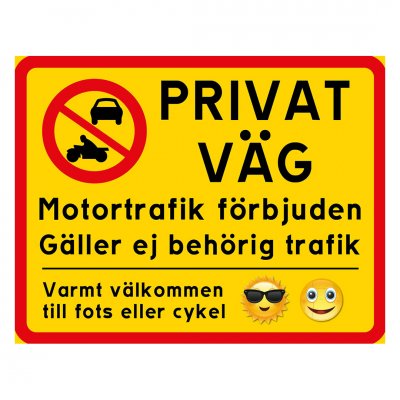 Privat väg - motortrafik förbjuden