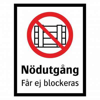 Nödutgång - får ej blockeras