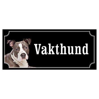 Amstaff hundskylt gammaldags stil emaljskylt hund