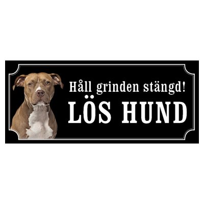 Amstaff hundskylt gammaldags stil emaljskylt hund Håll grinden stängd lös hund