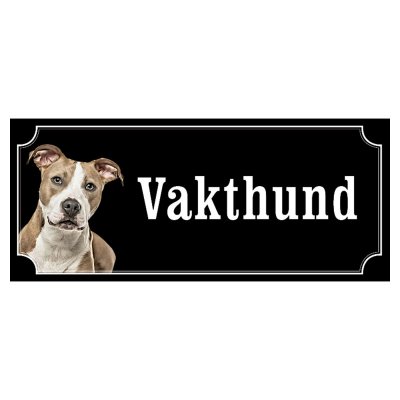 Amstaff hundskylt gammaldags stil emaljskylt hund Vakthund
