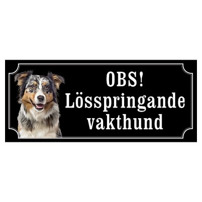 Australian shepherd hundskylt gammaldags stil emaljskylt hund