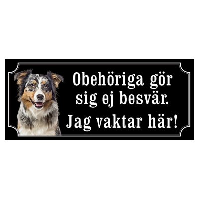 Australian shepherd hundskylt gammaldags stil emaljskylt hund