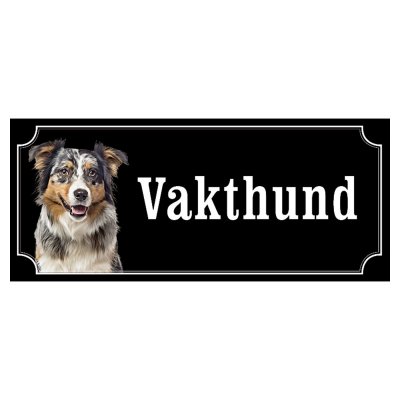 Australian shepherd hundskylt gammaldags stil emaljskylt hund Vakthund