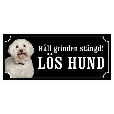 Bichon Frisé hundskylt gammaldags stil emaljskylt hund