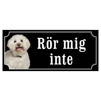 Bichon Frisé hundskylt gammaldags stil emaljskylt hund
