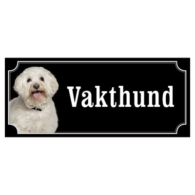 Bichon Frisé hundskylt gammaldags stil emaljskylt hund