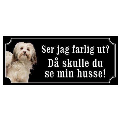 Bichon havanais hundskylt gammaldags stil emaljskylt hund