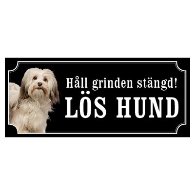 Bichon havanais hundskylt gammaldags stil emaljskylt hund