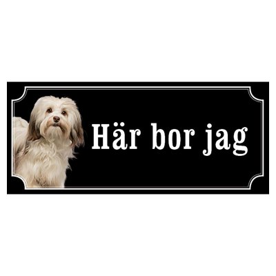 Bichon havanais hundskylt gammaldags stil emaljskylt hund