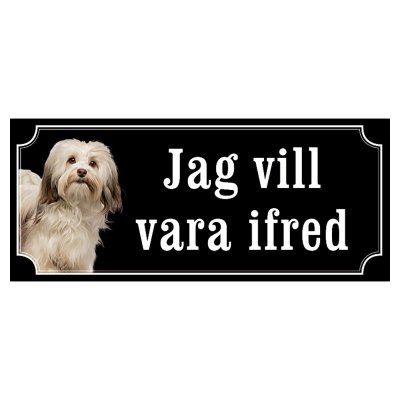 Bichon havanais hundskylt gammaldags stil emaljskylt hund
