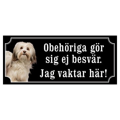 Bichon havanais hundskylt gammaldags stil emaljskylt hund